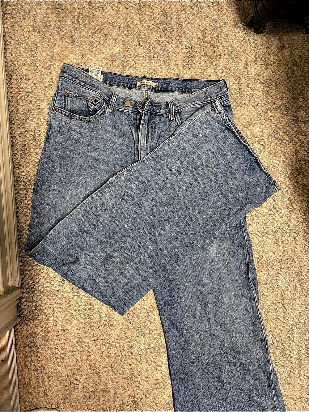 Ribcage Wide Leg Jeans in Blue size 33 Like New